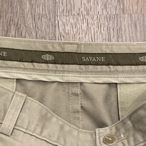 Savane Men’s Pleated Chino Pants Trousers Khaki with Cuffs 38 x 31 Office Preppy - Picture 10 of 13